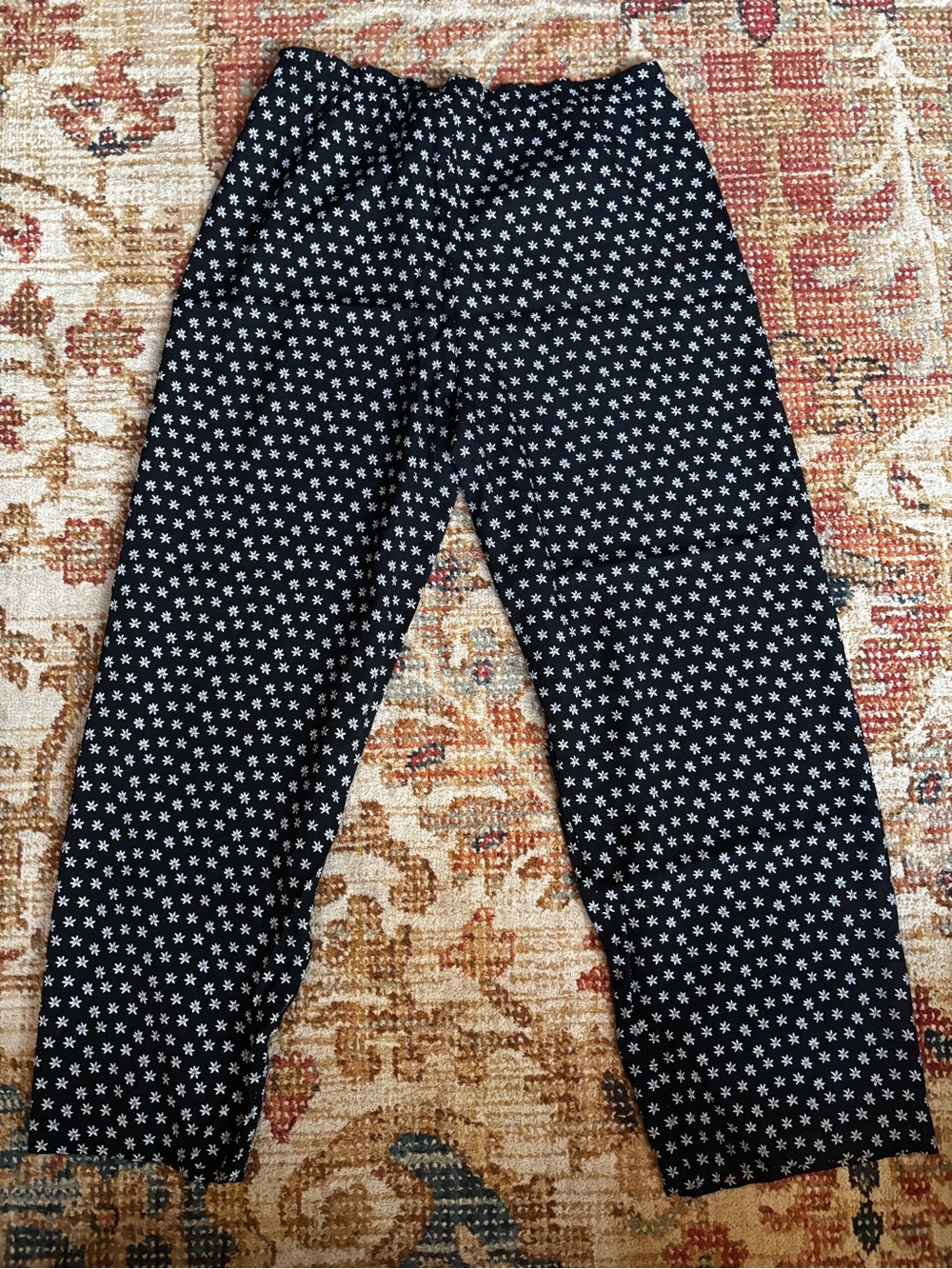 Vintage Y2K Black Pants with Small White Star Print